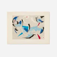 Marino Marini, Spartaco (from the An American Portrait 1776-1976, Volume 2 portfolio), 1975, aquatint and etching in colors