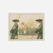 Bertha Lum, Wedding Banner, 1924, woodcut in colors