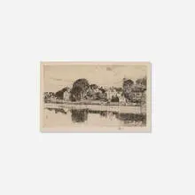 Childe Hassam, The Chimneys, Portsmouth, 1915, etching