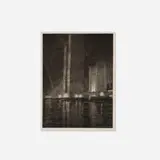 Gerald Geerlings, Grand Canal, America (Electrical Building at Night (Chicago World's Fair)), 1933, etching