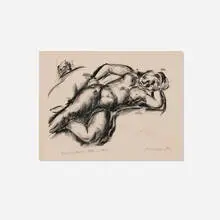 Ivan Albright, Reclining Nude (Into the Morning Sleeping), c. 1937, lithograph