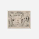 Dorothy Dehner, Figures in Landscape, 1955, etching and aquatint on paper