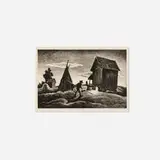 Night Firing by Thomas Hart Benton, 1943, lithograph, sold Mar 2026
