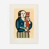 Fernand Leger by Jacques Villon, Femme à la cruche, c. 1950, lithograph in colors
