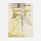 Philip Pearlstein, Nude Model with Banner and Fish Weathervanes