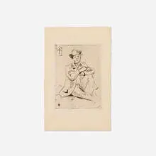 Paul Cézanne, Portrait du peintre A. Guillaumin au pendu (from L'Histoire des peintres impressionnistes), etching