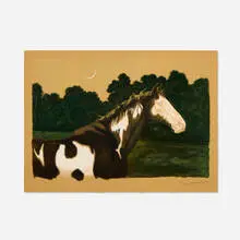 Jamie Wyeth, Moon and the Horse, 1978, screenprint in colors on brown paper