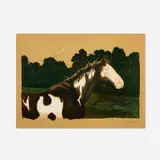 Jamie Wyeth, Moon and the Horse, 1978, screenprint in colors on brown paper