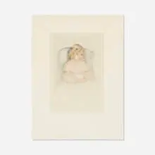 Mary Cassatt, Sara Smiling, c. 1904, drypoint with hand-coloring