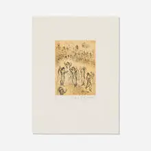 Marc Chagall, Plate 30 from Psaumes de David, 1980, etching and aquatint in colors