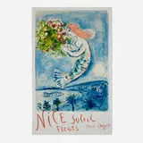 Marc Chagall, La Baie Des Anges - Nice Soleil Fleurs, 1962, lithograph in colors