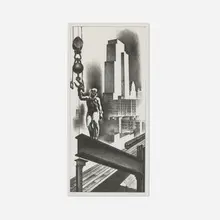 Louis Lozowick, Above the City, 1932, lithograph