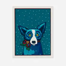 George Rodrigue, Paper, Ribbons and Me, 2000, screenprint in colors