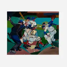 William Sharp, Untitled (Baseball Scene), oil on canvas
