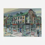 William Sharp, Untitled (Street Scene), oil on canvas