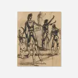 Tawfik Tarek, Male Figure Studies, 1916, ink on paper
