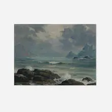 Leon Lundmark, Approaching Storm, Lake Superior, 1924, oil on canvas board