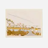 Robert Warren Dash, The Bridge in April, c. 1980, pochoir in colors on paper