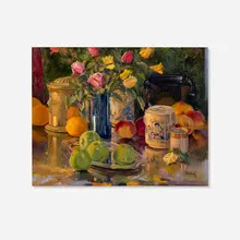 John Budicin, Reflections - Silver Tray, oil on canvas board