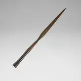 Zulu, Iklwa (stabbing spear), iron, carved wood, rattan