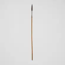 Zulu, Spear, carved wood, iron, brass