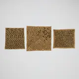 Bushongo, Shoowa prestige panels, set of three, raffia cloth