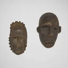 African, Masks, set of two, carved wood
