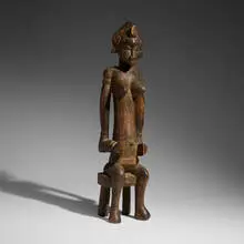 Senufo, Seated female figure, carved wood