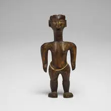 Kaguru, Standing female figure, carved wood, beads