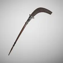 Solomon Islands, Quata dance staff, carved wood, mother-of-pearl