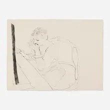 Celia - Adjusting Her Eyelash by David Hockney, 1979, lithograph on Twinrocker handmade, sold Aug 2026