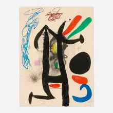 La présidente by Joan Miró, 1970, etching with aquatint and carborundum in colors on Arches, sold Aug 2026