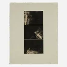 Susan Rothenberg, Three Parts, 1987-88, mezzotint with Chine-collé