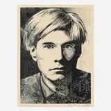 Shepard Fairey, Warhol Collages (Silver), 2023, screenprint in colors on Speckletone