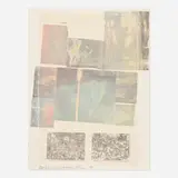 Robert Rauschenberg, People Have Enough Trouble Without Being Intimidated by an Artichoke, 1979, offset lithograph in colors and linen collage on paper