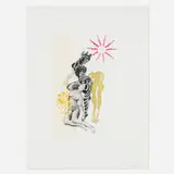 Shahzia Sikander, Maligned Monster II, 2000, aquatint in colors with sugar lift spit bite and drypoint with Chine-collé on Somerset textured