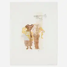 Shahzia Sikander, Maligned Monster I, 2000, aquatint in colors with sugar lift spit bite and drypoint with Chine-collé on Somerset textured