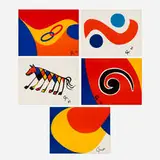 Alexander Calder, Five works from the Flying Colors portfolio, 1974, lithograph in colors