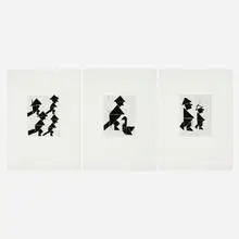 Donald Baechler, Three works from the Tangram portfolio, 1990, aquatint, etching and drypoint