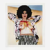 Mickalene Thomas, Portrait of Maya #10, 2024, UV pigment print with screenprint in colors, glitter, shimmer and matte varnish on 410gsm Somerset Tub Sized Radiant White