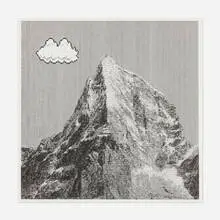 Arno Beck, Untitled (Mountain) (from the Super Mario Landscape series), 2019, handwritten typewriter drawing on Japan paper