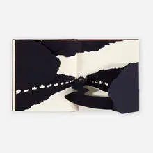 Kara Walker, Freedom: A Fable Bound (Pop-Up Book), 1997, leather-bound volume of offset lithographs and five laser-cut pop-up silhouettes on wove paper
