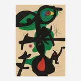 Joan Miró, Plate IX (from the Oda a Joan Miró portfolio), 1973, lithograph in colors on Guarro