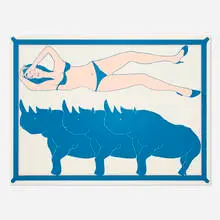 John Wesley, Dream of Unicorns (from the 11 Pop Artists, Volume III portfolio), screenprint in colors