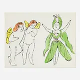 Andy Warhol, Untitled (Plate XI from In The Bottom of My Garden), c. 1956, offset lithograph with hand-coloring