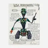Michael Scoggins, U.S.A. Robo Soldier, 2006, graphite and Prismacolor marker on Somerset paper