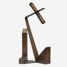 Jane Manus, Oblique Angel, 1990, brushed welded aluminum