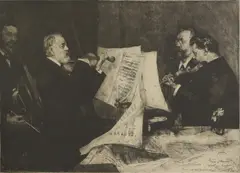 Ferdinand Schmutzer, Untitled, 'The Joachim Quartet playing Beethoven' etching