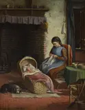 Thomas Valentine Garland, Untitled, oil on panel 25 x 20.5cm