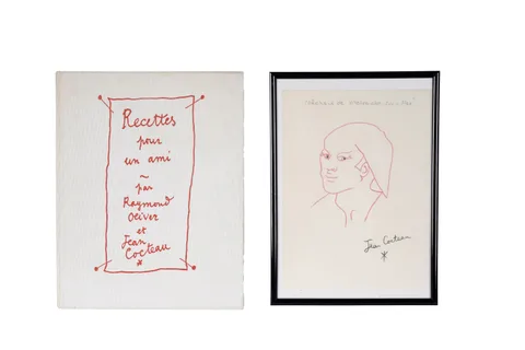 Jean Cocteau, Pêcheur de Villefranche-sur-Mer, drawing in pencil and red crayon